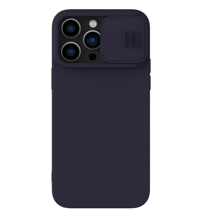 Husă Nillkin iPhone 14 Pro CamShield Silky Magnetic Silicone, Albastru - photo