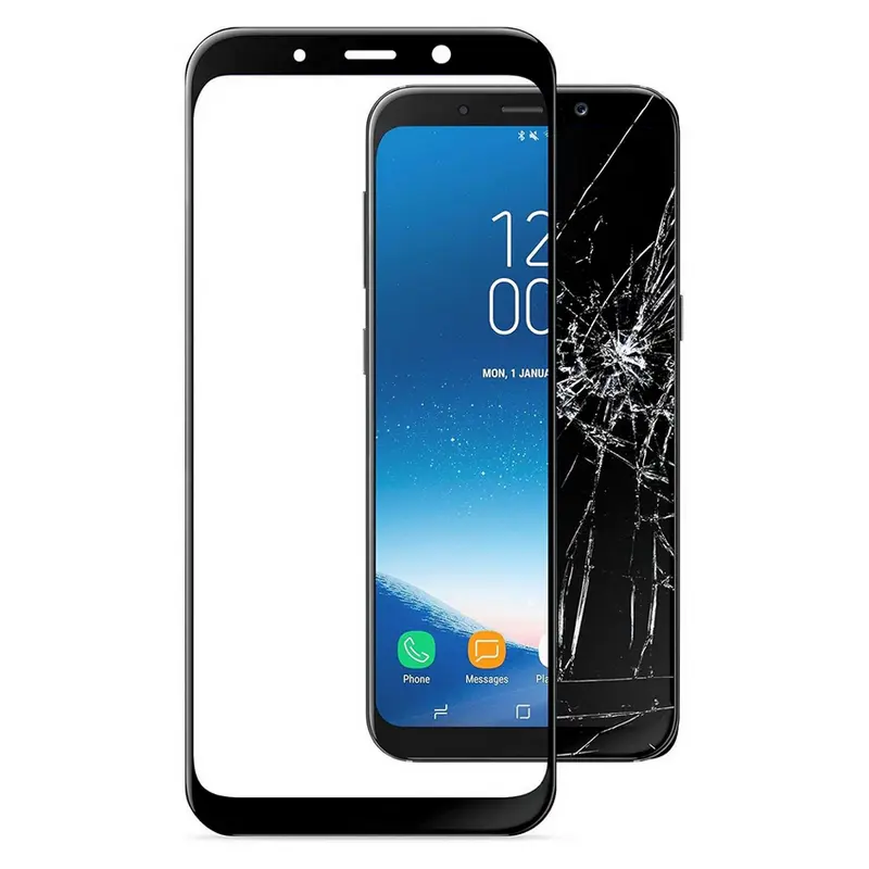 Защитное стекло Cellularline Tempered Glass - Samsung Galaxy A8 (2018), Чёрный - photo