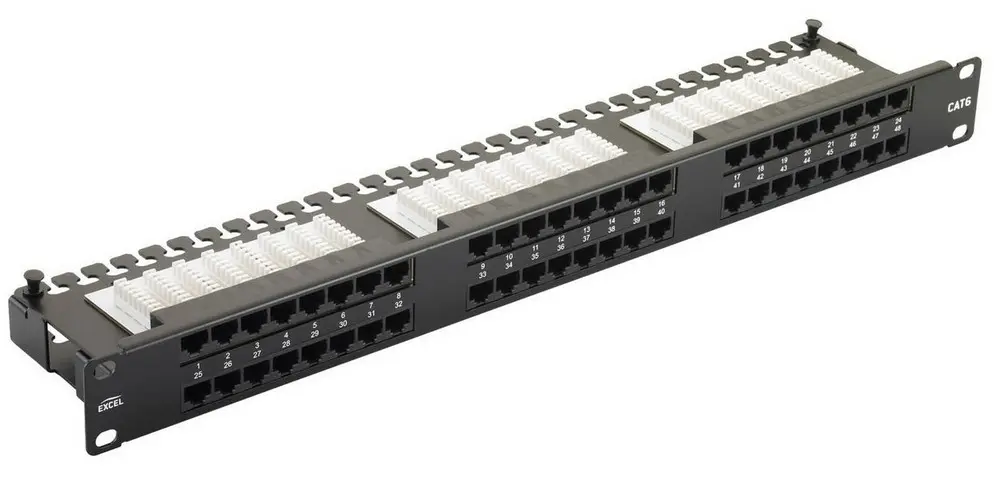 48 ports UTP Cat.6 patch panel, 2U, LY-PP6-05, 19" Krone & 110 Dual - photo