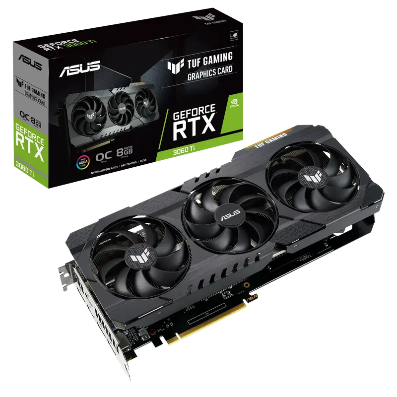 Видеокарта ASUS TUF-RTX3060TI-O8GD6XGAMING,  8GB GDDR6 256бит - photo