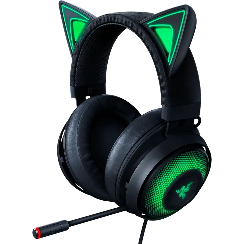 Игровая Гарнитура RAZER Kraken Kitty, Проводной аналоговый, Чёрный - photo