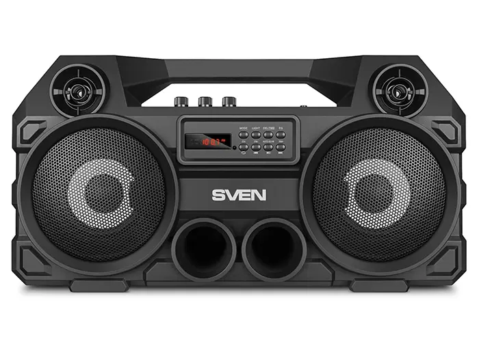 Speakers SVEN "PS-580" 36w, Black, Bluetooth, FM, USB, microSD, LED-display, RC, 2x2000mA*h - photo