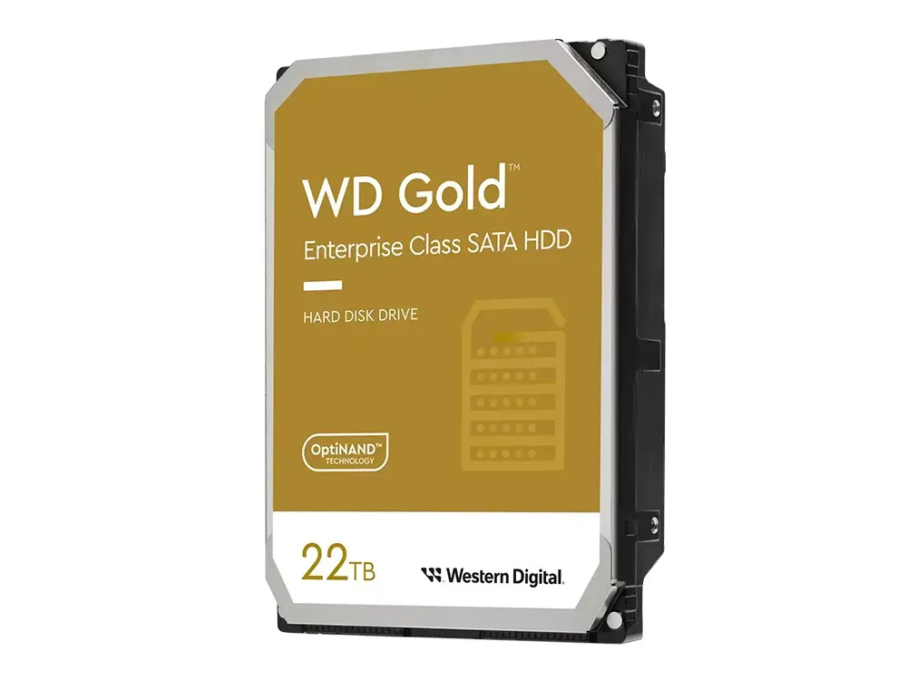 3.5" HDD 22.0TB-SATA-512MB Western Digital "Gold (WD221KRYZ)", Enterprise, CMR, 7200rpm, 2.5M (MTBF) - photo