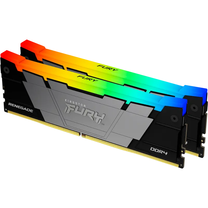 16GB DDR4-3600MHz  Kingston FURY Renegade RGB (Kit of 2x8GB) (KF436C16RB2AK2/16), CL16, 1.35V, Black - photo