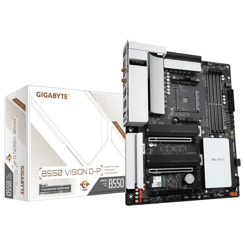Placă de bază Gigabyte B550 VISION D-P, AM4, AMD B550, ATX - photo