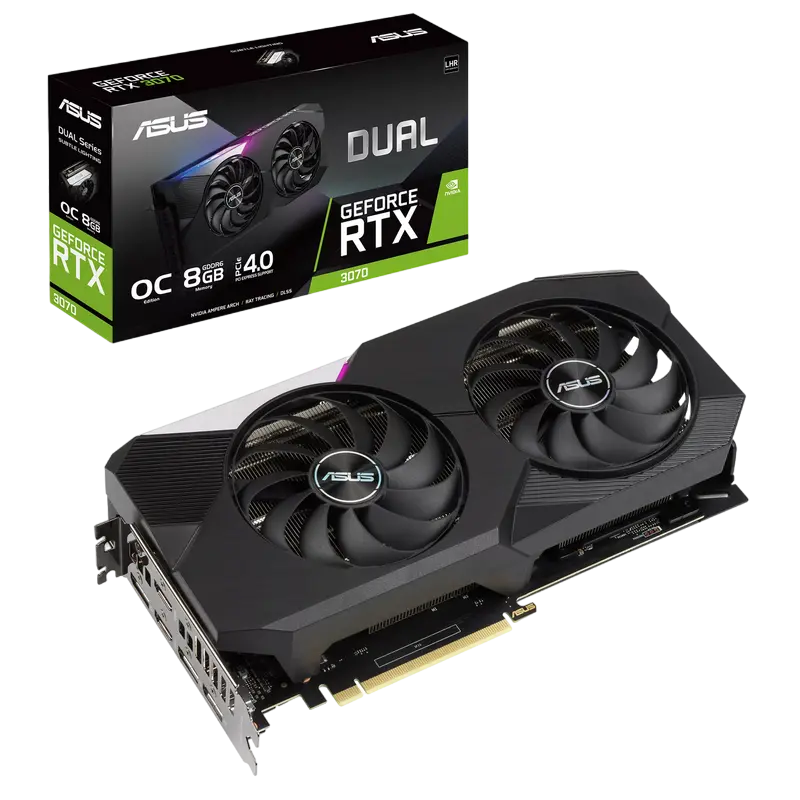 Видеокарта ASUS DUAL-RTX3070-O8G-V2,  8GB GDDR6 256бит - photo