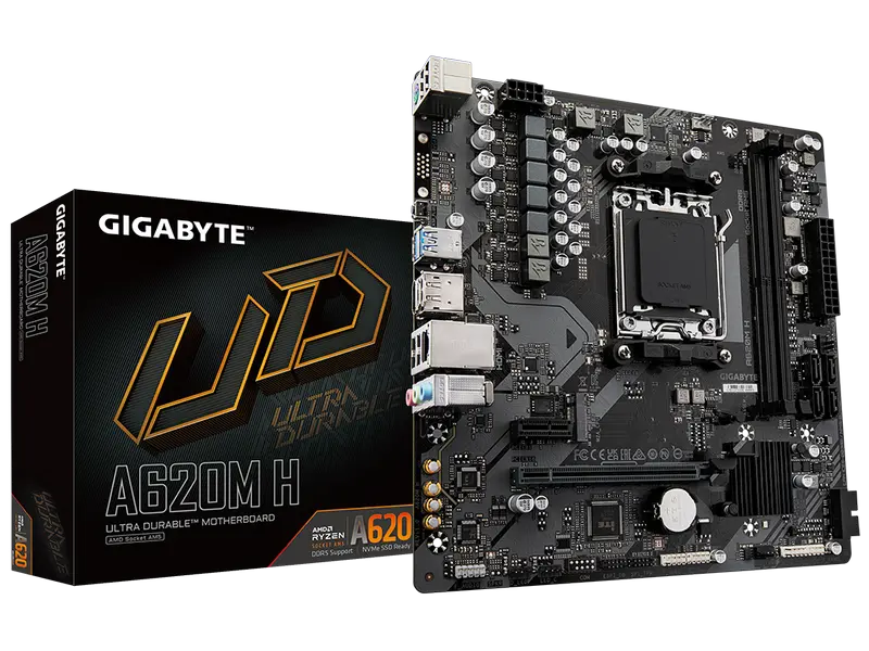 Материнская плата Gigabyte A620M H, AM5, AMD A620, Micro-ATX - photo