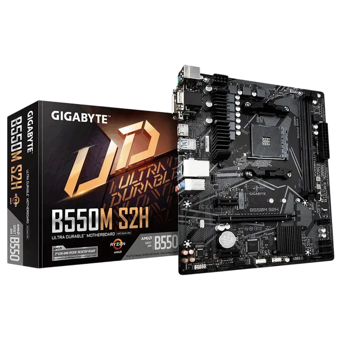 Placă de bază Gigabyte B550M S2H, AM4, AMD B550, Micro-ATX - photo