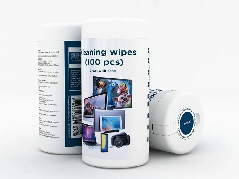 Cleaning wipes for screens with Alcohol Gembird "CK-AWW100-01", Tube 100 pcs. - photo