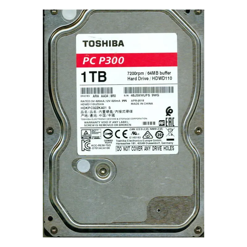 Жесткий диск Toshiba Performance P300, 3.5", 1 ТБ <HDWD110UZSVA> - photo