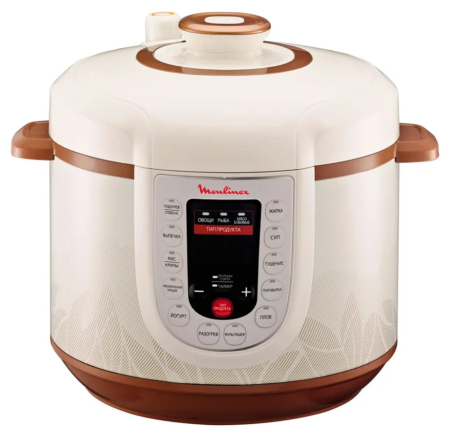 Мультиварка-скороварка Moulinex Fastcooker CE501132, Коричневый | Белый - photo