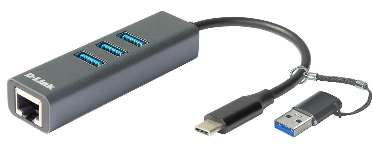 D-Link USB 3.0/TYPE C to GIGABIT Ethernet + 3xUSB3.0 "DUB-2332" - photo