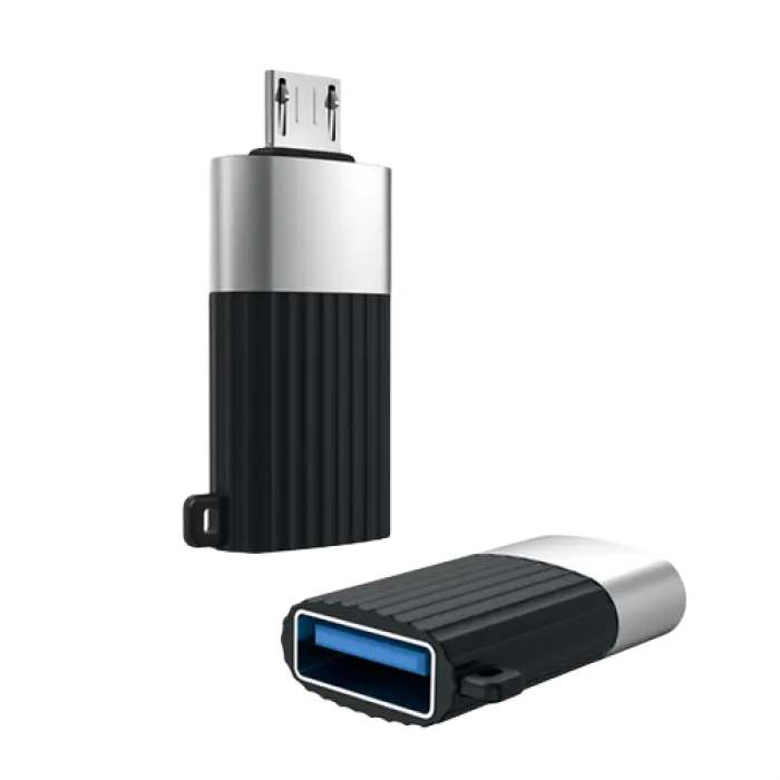 Адаптер USB XO NB149G, USB Type-A (F)/micro-USB, Чёрный - photo