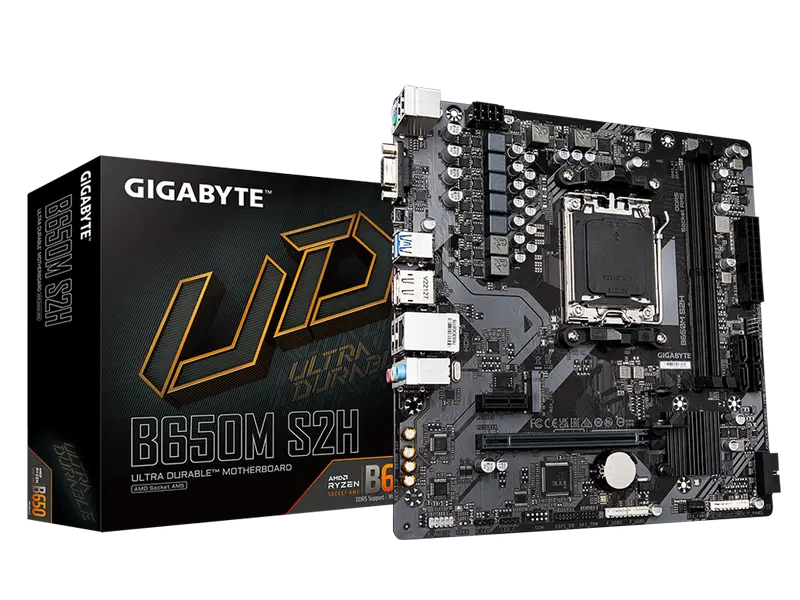 Материнская плата Gigabyte B650M S2H, AM5, AMD B650, Micro-ATX - photo