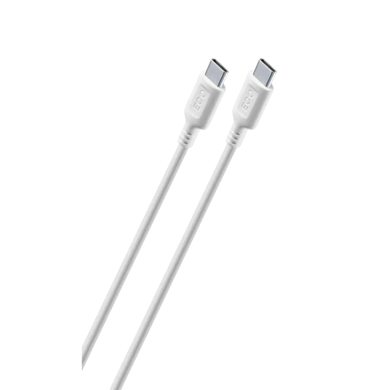 Кабель для зарядки и синхронизации Cellularline Become Eco Cable Type-C to Type-C, USB Type-C/USB Type-C, 1м, Белый - photo