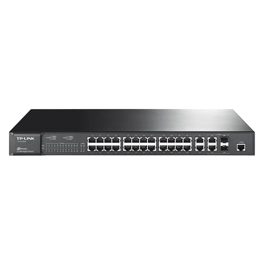 Сетевой коммутатор TP-LINK TL-SL3428, 24x 10/100 Мбит/с, 2x 10/100/1000 Мбит/с, 2x SFP - photo