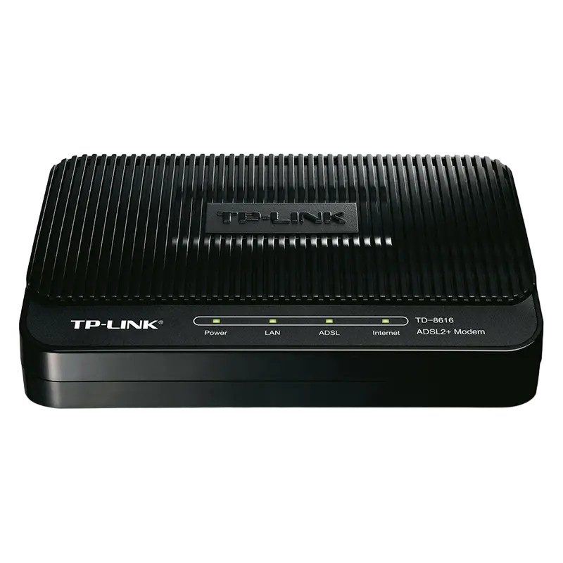 ADSL Модем TP-LINK TD-8616, ADSL/ADSL2/ADSL2 + до 24 Мбит/с, Чёрный - photo