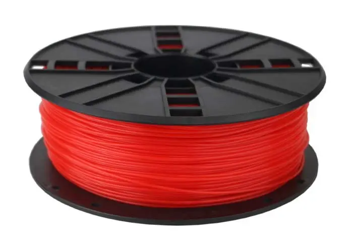 PLA 1.75 mm,  Fluorescent Red Filament, 1 kg, Gembird, 3DP-PLA1.75-01-FR - photo