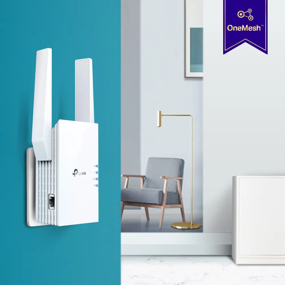 Wi-Fi 6 Dual Band Range Extender/Access Point TP-LINK "RE605X", 1800Mbps, 2xExt Ant, Mesh
