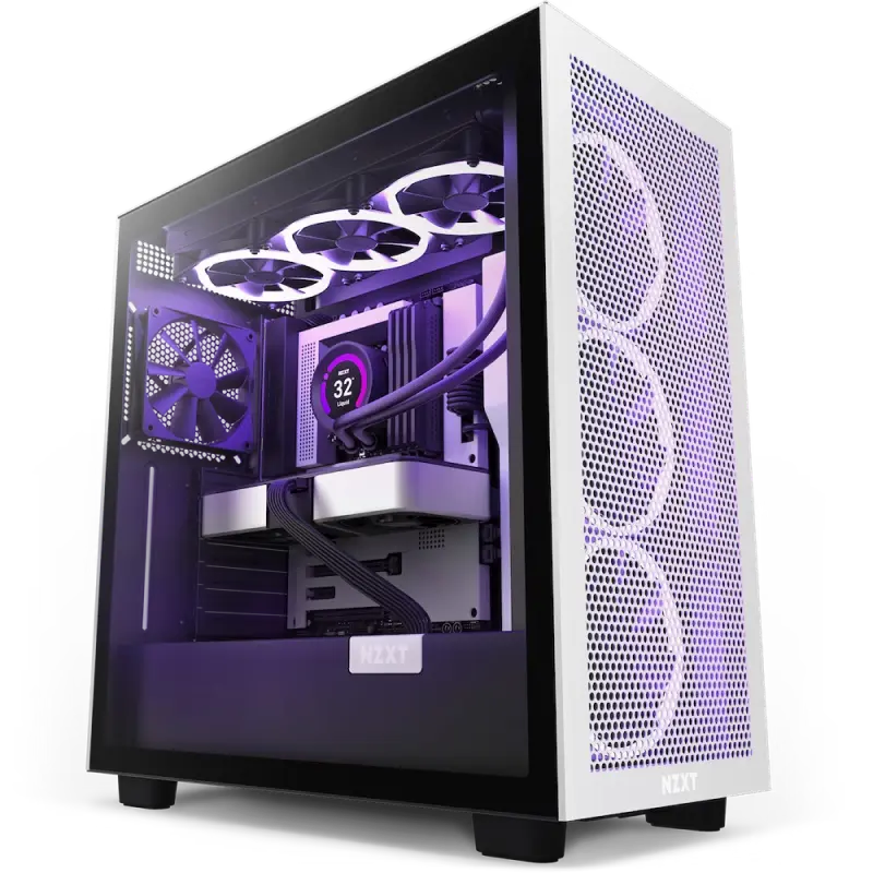 Компьютерный корпус NZXT H7 Flow, Midi-Tower, ATX, Белый | Черный - photo