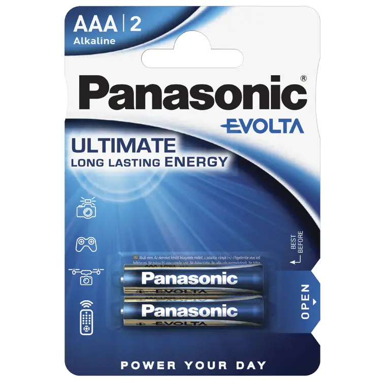 Panasonic   "EVOLTA" AAA Blister *2, Alkaline, LR03EGE/2BP - photo