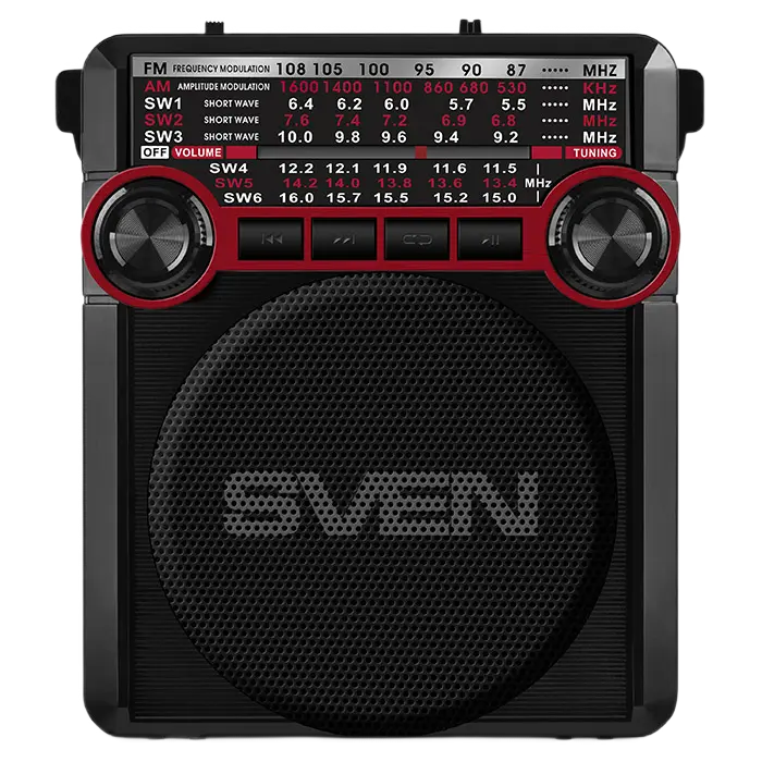 Портативное радио SVEN SRP-355, Черный/Красный - photo