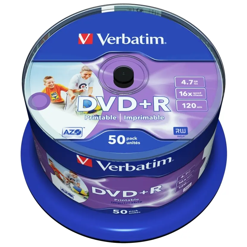   Printable  50*Cake DVD+R Verbatim, 4.7GB, 16x, full no id