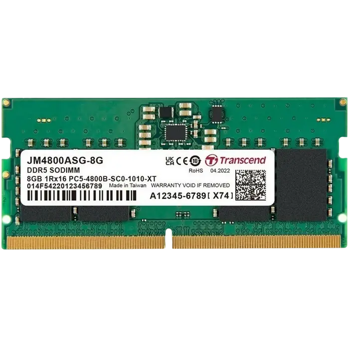 Memorie RAM Transcend JM4800ASG-8G, DDR5 SDRAM, 4800 MHz, 8GB, JM4800ASG-8G - photo