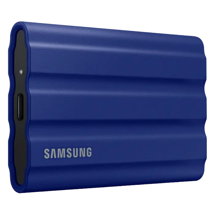 Внешний портативный SSD накопитель Samsung Portable SSD T7 Shield, 1 ТБ, Синий (MU-PE1T0R/WW) - photo