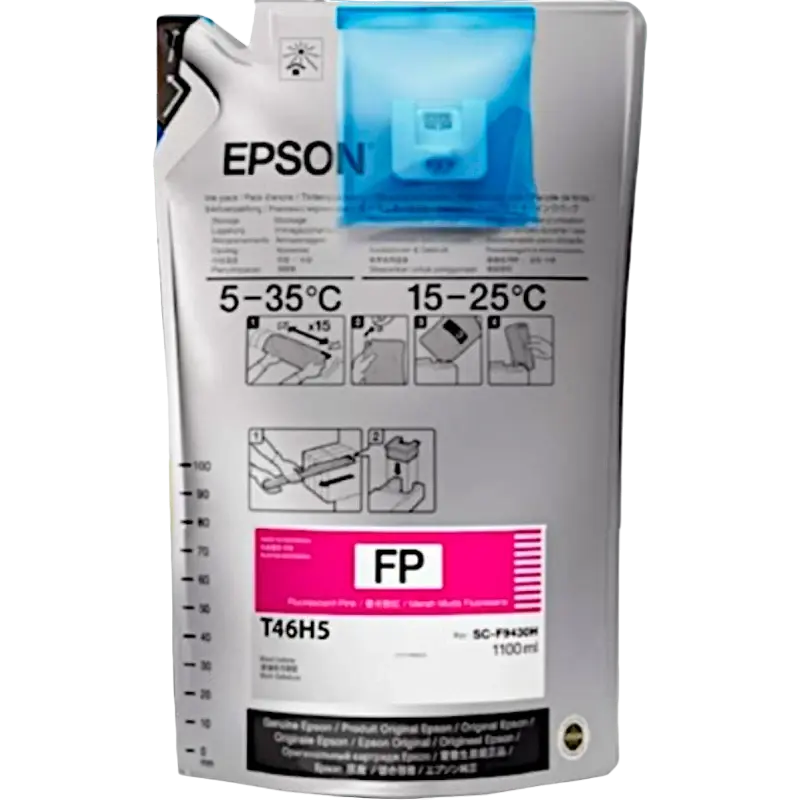 Картриджи с чернилами в упаковке Epson Ink Supply Unit UltraChrome DS Fluor Pink T46D540, 2000мл, Флуоресцентный Розовый - photo