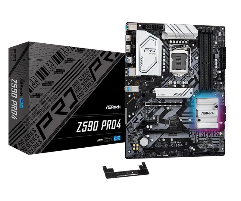 Placă de bază ASRock Z590 Pro4, LGA1200, Intel Z590, ATX - photo