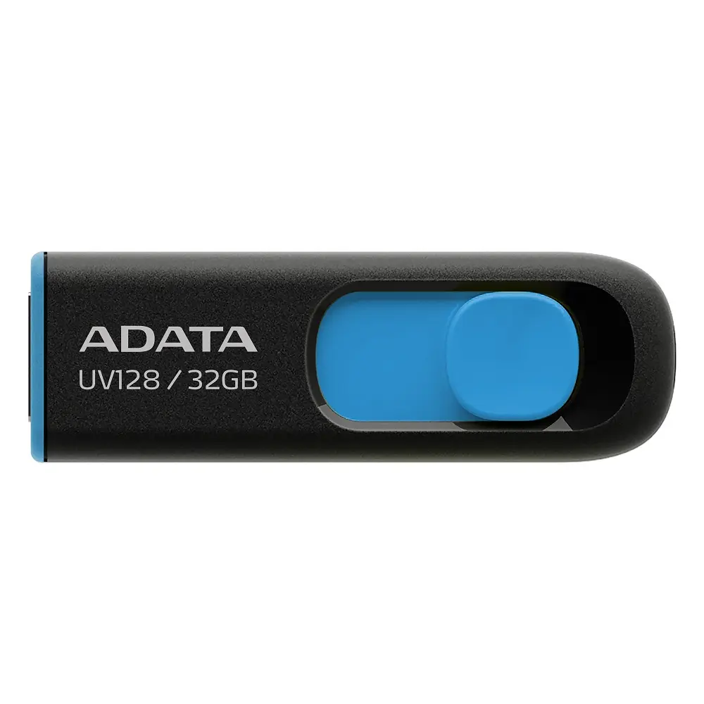  32GB USB3.1 Flash Drive ADATA "UV128", Black-Blue, Plastic, Slider (R/W:40/20MB/s) - photo