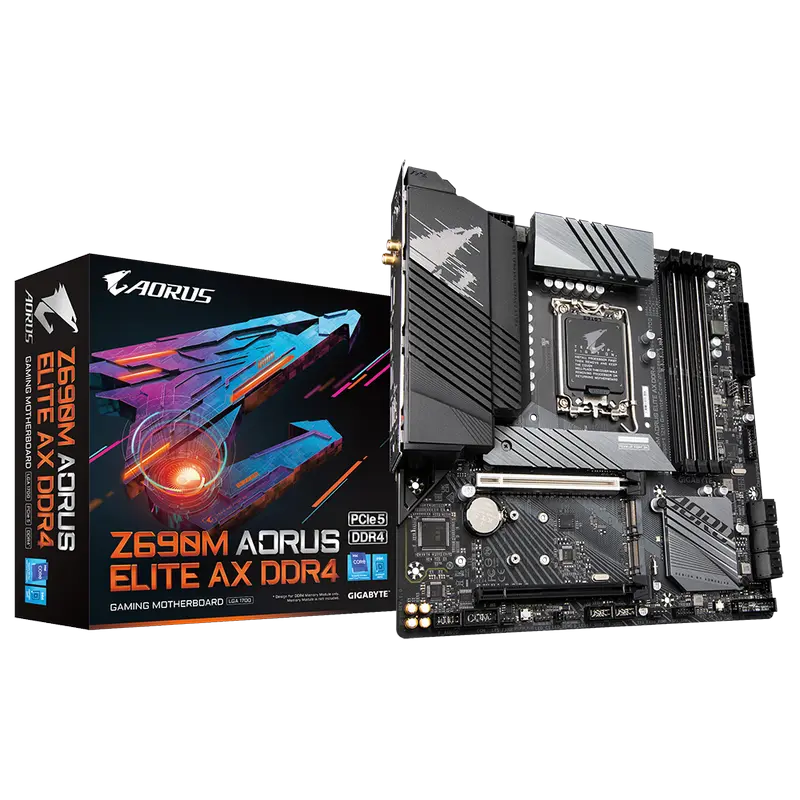 Placă de bază Gigabyte Z690M AORUS ELITE AX DDR4, LGA1700, Intel Z690, ATX - photo