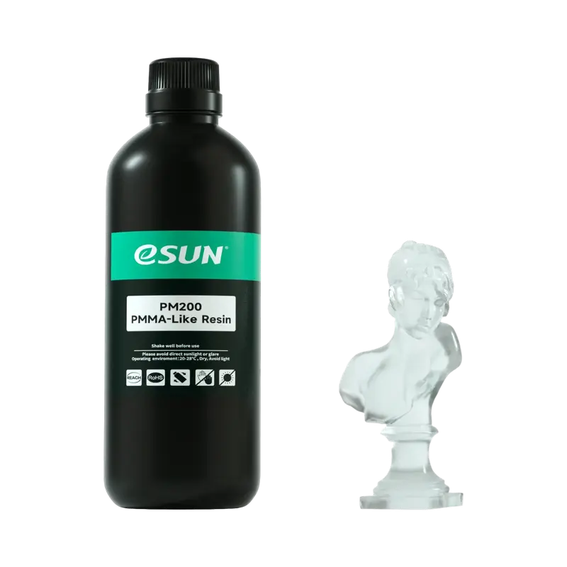 Fotopolimer pentru imprimare 3D ESUN eResin-PMMA Like Resin PM200, 0.5 kg, Transparent - photo