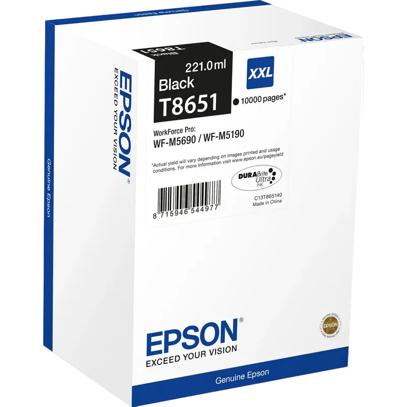 Картридж чернильный Epson T8651 DURABrite Ultra, 221мл, Черный - photo