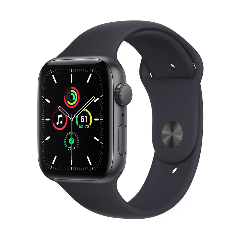 Ceas inteligent Apple Watch SE MKQ63, 44mm, Carcasă din aluminiu cu bandă sport Midnight - photo