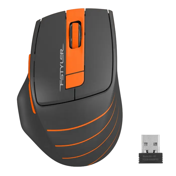 Mouse Wireless A4Tech FG30, Negru/Portocaliu - photo