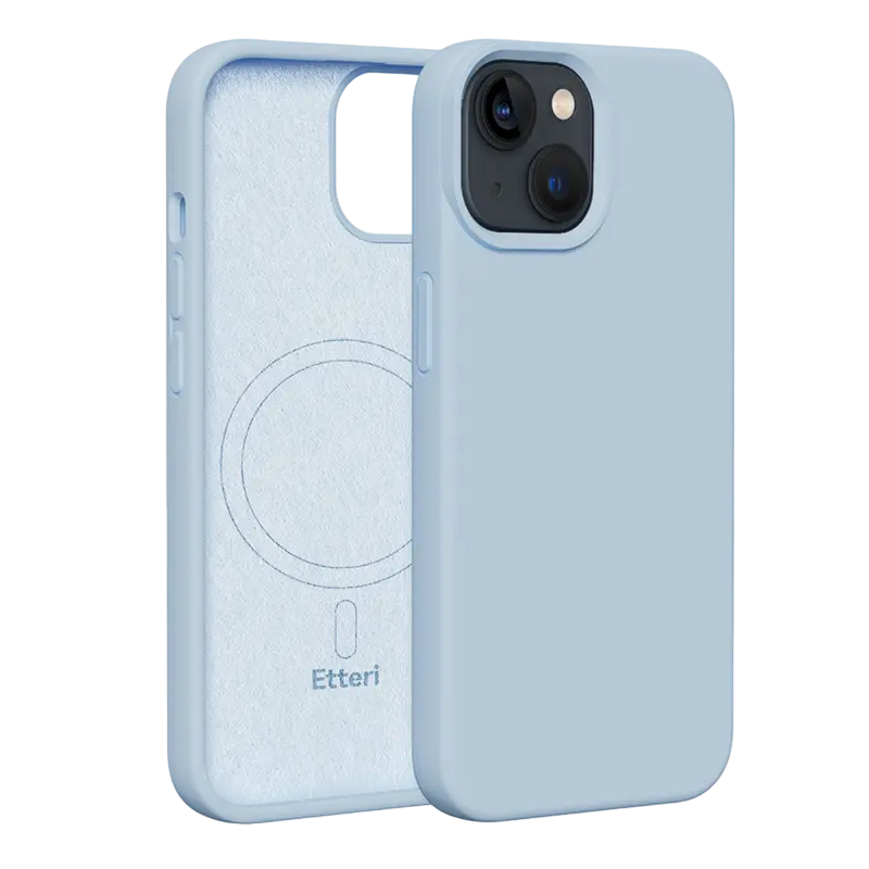 Чехол Etteri Silicone Mag case для iPhone 14, Голубой - photo