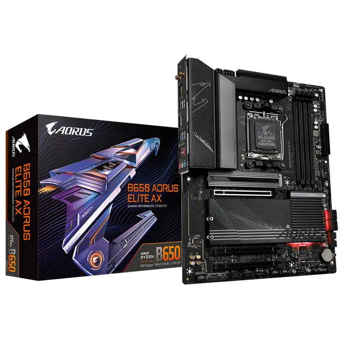 Материнская плата Gigabyte B650 AORUS ELITE AX rev1.0, AM5, AMD B650, ATX - photo