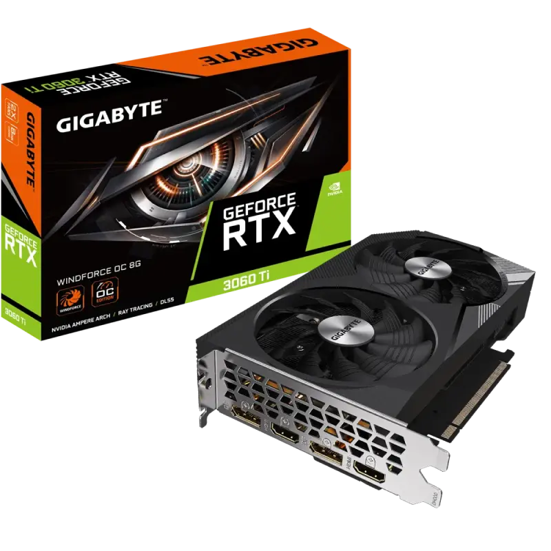 Видеокарта Gigabyte GV-N306TWF2OC-8GD,  8GB GDDR6 256бит  - photo