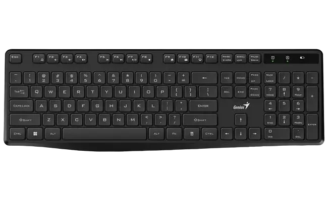 Wireless Keyboard Genius KB-7200, Fn Keys, Chocolate keys, Battery indicator, 2xAAA, Black, USB - photo