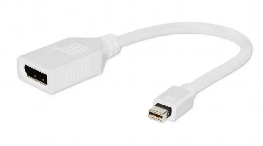 Видеоадаптер Cablexpert A-mDPM-DPF-001-W, MiniDP (M) - DisplayPort (F), 0,15м, Белый - photo