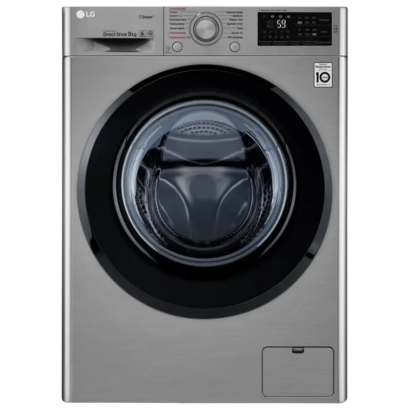 Стиральная машина LG F4M5VS6S, 9кг, Серый - photo