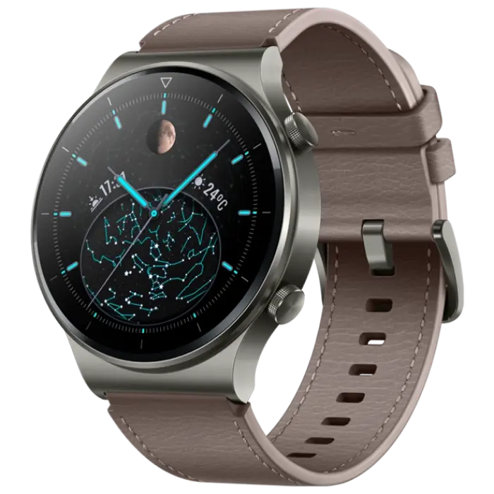 Спортивные/Тренировочные часы Huawei Watch GT2 Pro, 46мм, Каркас Titanium с кожаным ремешком - photo