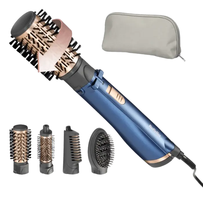 Фен-щётка BaByliss AS966ROE, 1000Вт, Синий - photo