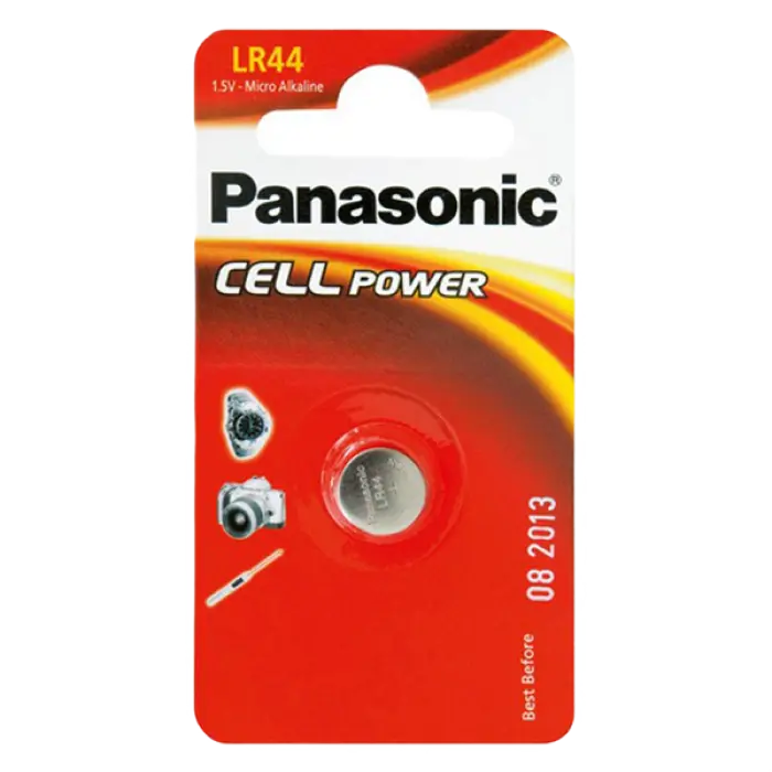 Дисковые батарейки Panasonic LR-44EL, LR44, 1шт. - photo
