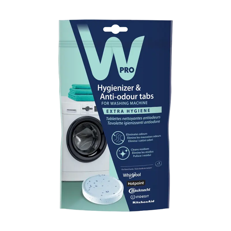 Гигиеническое средство и таблетки для стиральной машины Whirlpool Wpro - photo