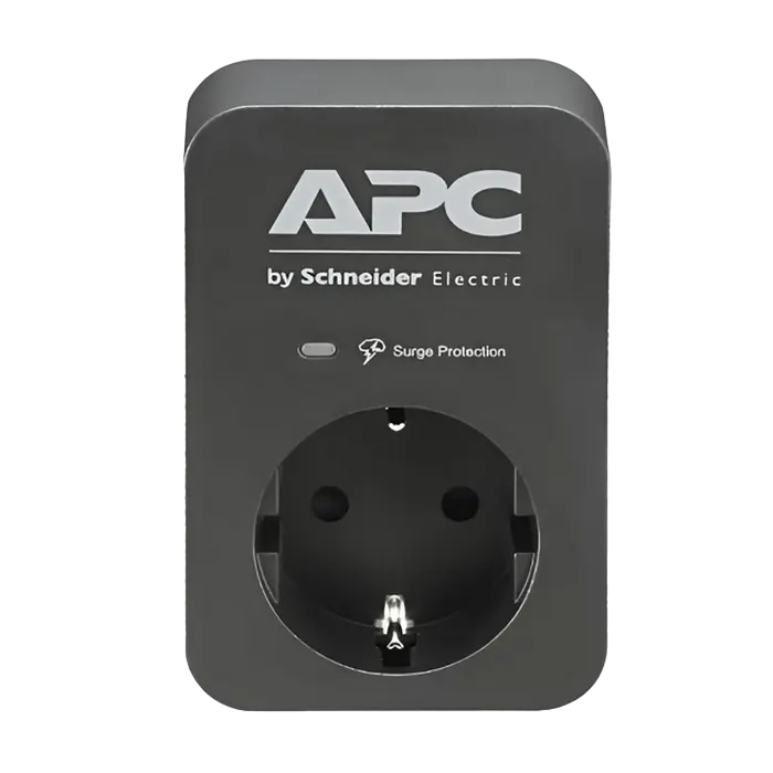 Сетевой фильтр APC Essential SurgeArrest PME1WB-RS, 1 Розеток, Чёрный - photo