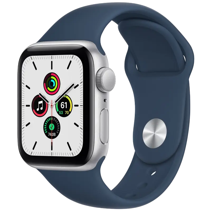 Ceas inteligent Apple Watch SE, 40mm, Carcasă din aluminiu cu bandă sportivă Abyss Blue - photo