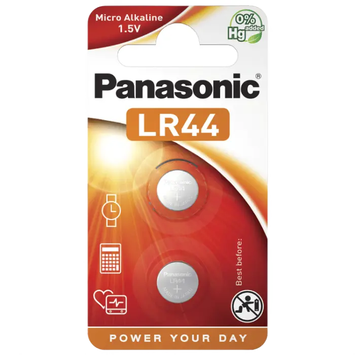 Дисковые батарейки Panasonic LR-44EL, LR44, 2шт. - photo